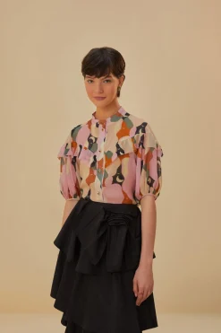 FARM Rio  THE KISS MULTICOLOR SHORT SLEEVE BLOUSE