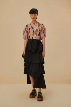 FARM Rio  THE KISS MULTICOLOR SHORT SLEEVE BLOUSE