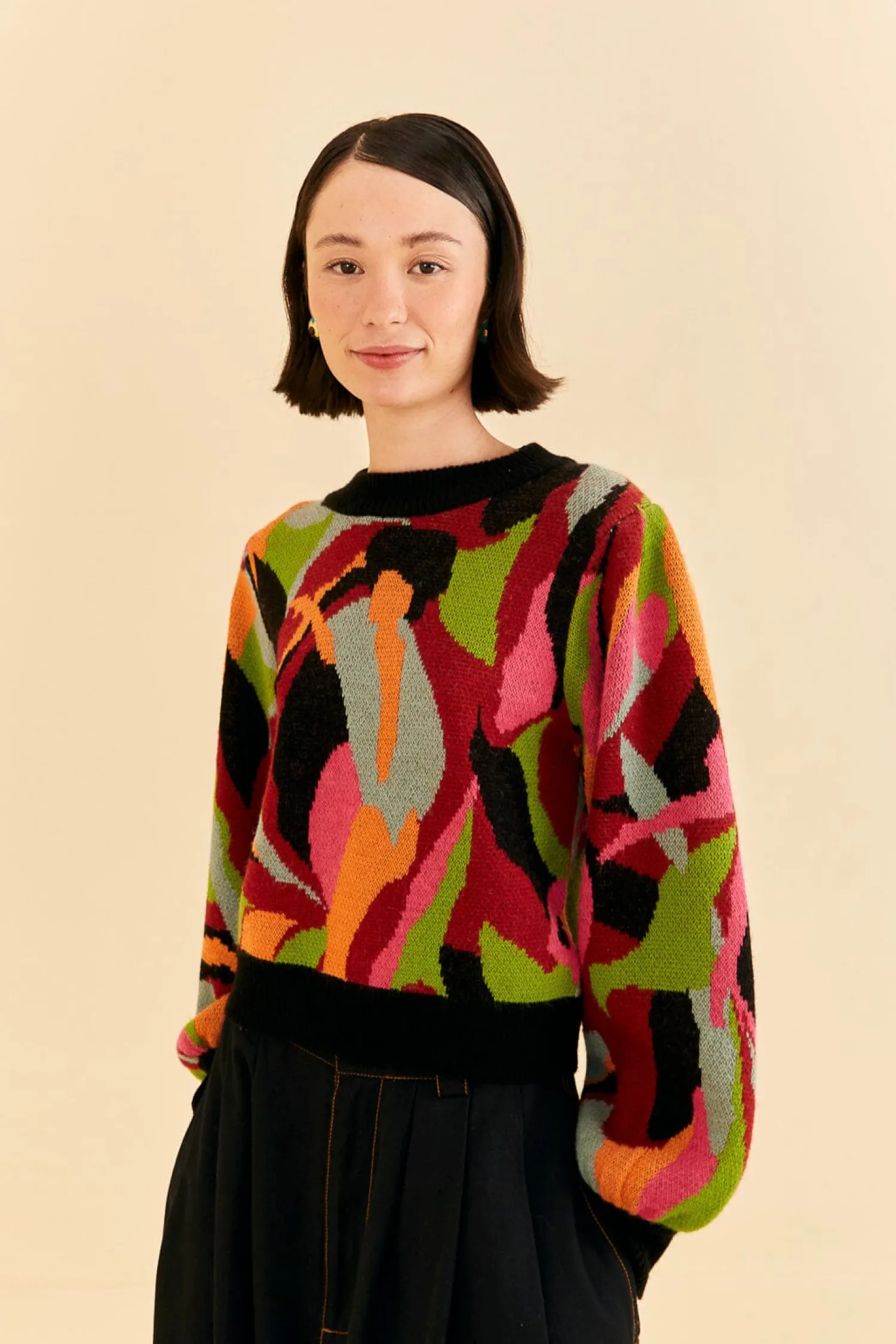 FARM Rio THE MULTICOLOR DANCE KNIT SWEATER