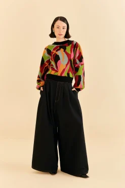 FARM Rio  THE MULTICOLOR DANCE KNIT SWEATER