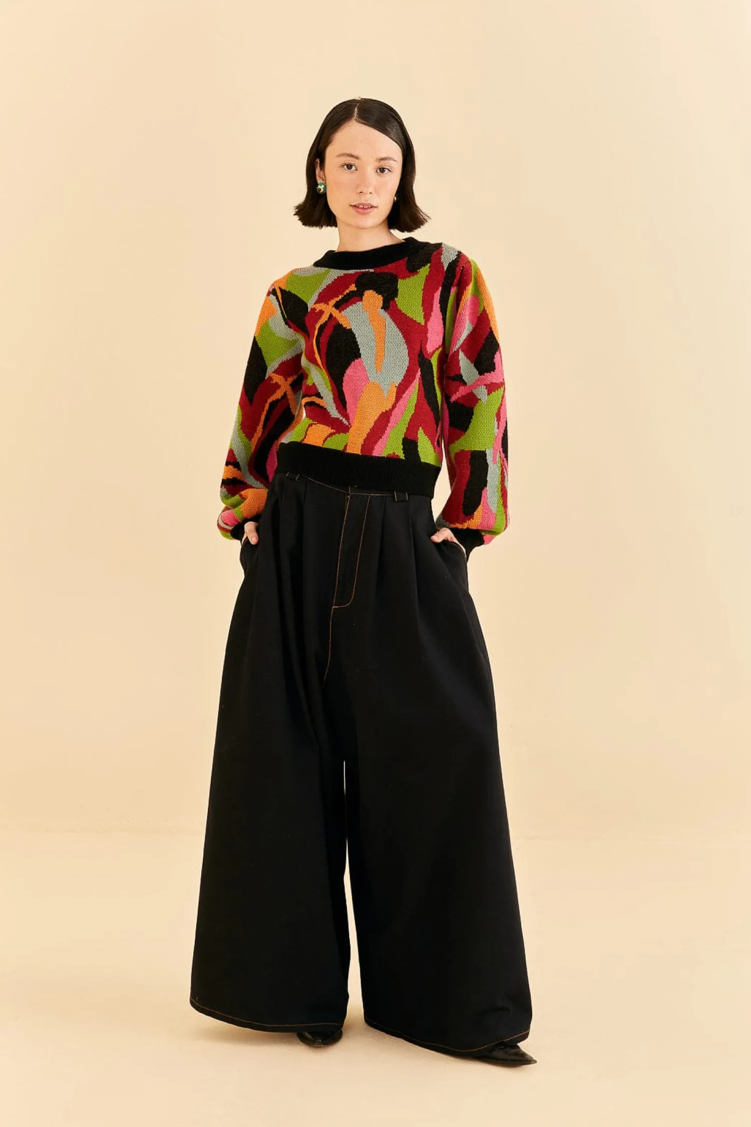 FARM Rio THE MULTICOLOR DANCE KNIT SWEATER