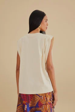 FARM Rio THE TROPICS PLEAT ORGANIC COTTON T-SHIRT