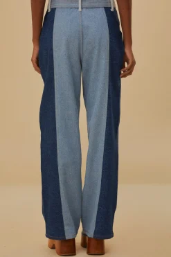 FARM Rio TIE WAIST PATCH DENIM PANTS