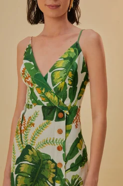 FARM Rio  TROPICAL FOREST OFF-WHITE MINI DRESS