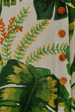 FARM Rio  TROPICAL FOREST OFF-WHITE MINI DRESS
