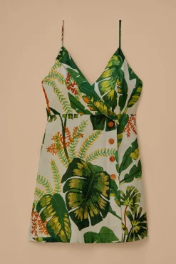 FARM Rio  TROPICAL FOREST OFF-WHITE MINI DRESS
