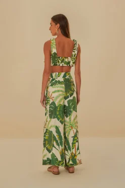 FARM Rio TROPICAL FOREST OFF-WHITE PANTS