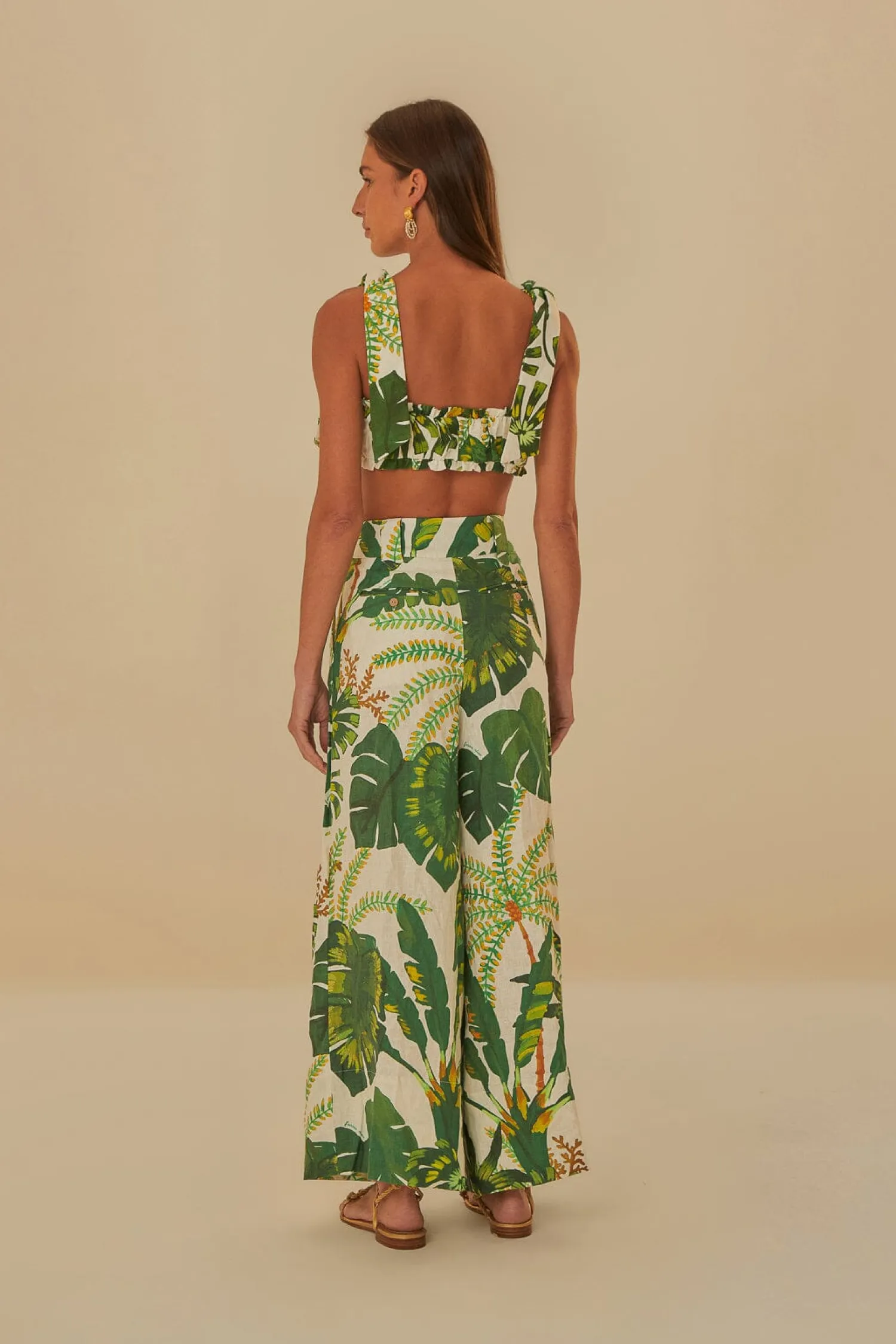 FARM Rio TROPICAL FOREST OFF-WHITE PANTS