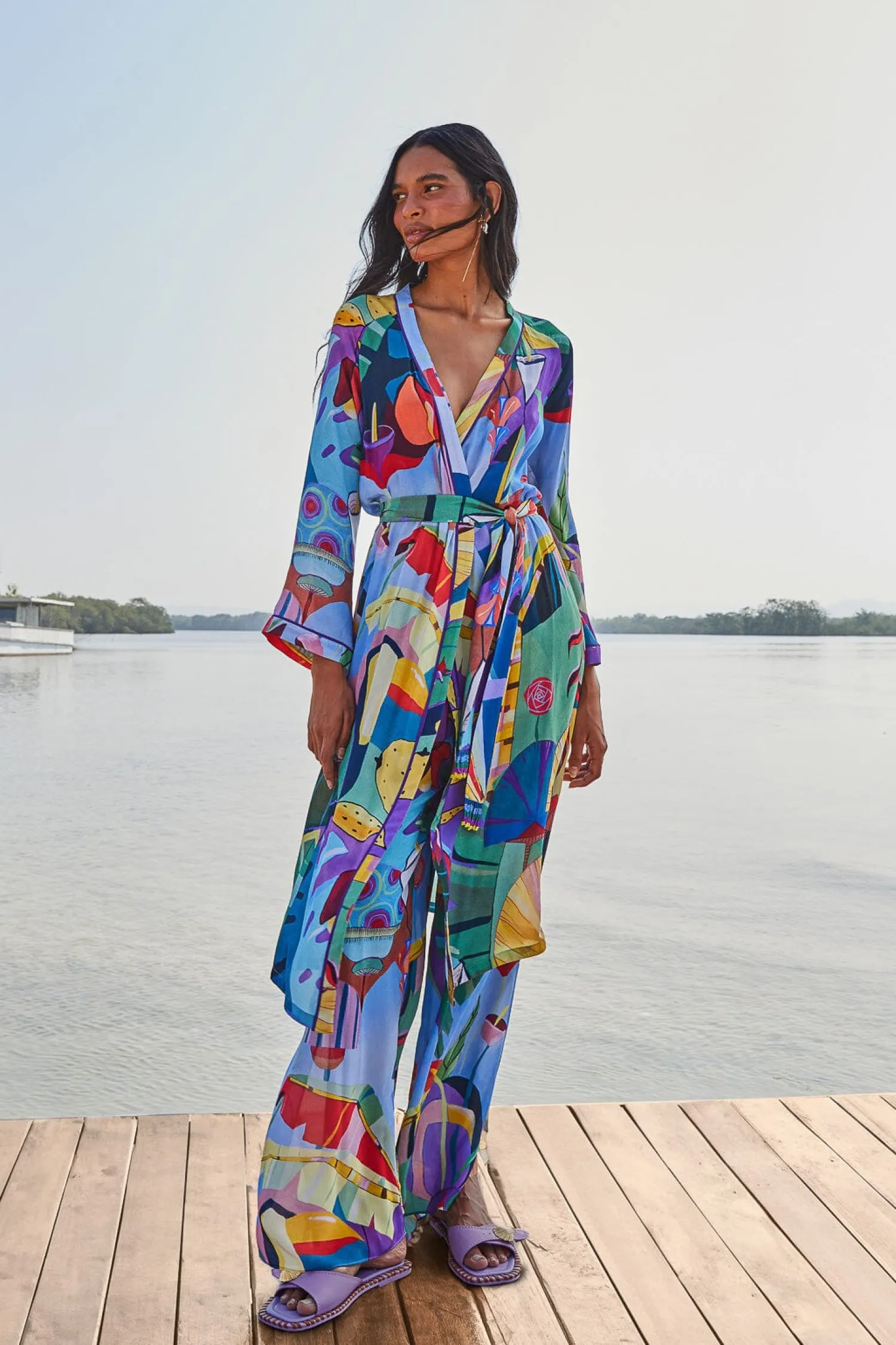 FARM Rio TROPICAL SCENARIO MULTICOLOR PANTS