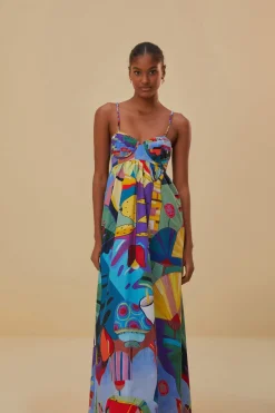 FARM Rio TROPICAL SCENARIO SLEEVELESS MAXI DRESS