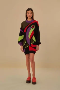 FARM Rio  TUCANO KAMBO KNIT SWEATERDRESS