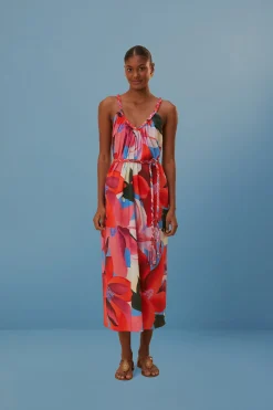 FARM Rio WATERCOLOR FLORAL SLEEVELESS COVER UP