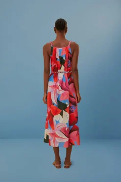 FARM Rio  WATERCOLOR FLORAL SLEEVELESS COVER UP