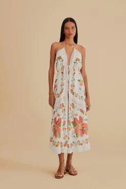 FARM Rio  WHITE BANANA VITAMIN LACE COVER UP