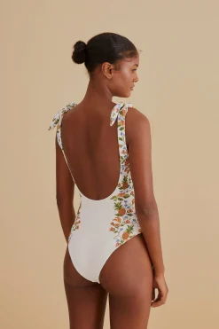 FARM Rio WHITE BANANA VITAMIN ONE PIECE SWIMSUIT