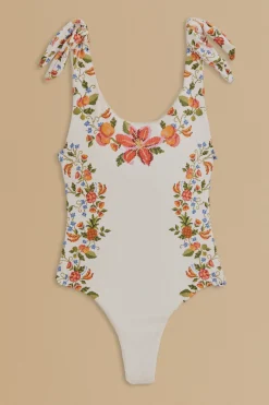 FARM Rio WHITE BANANA VITAMIN ONE PIECE SWIMSUIT