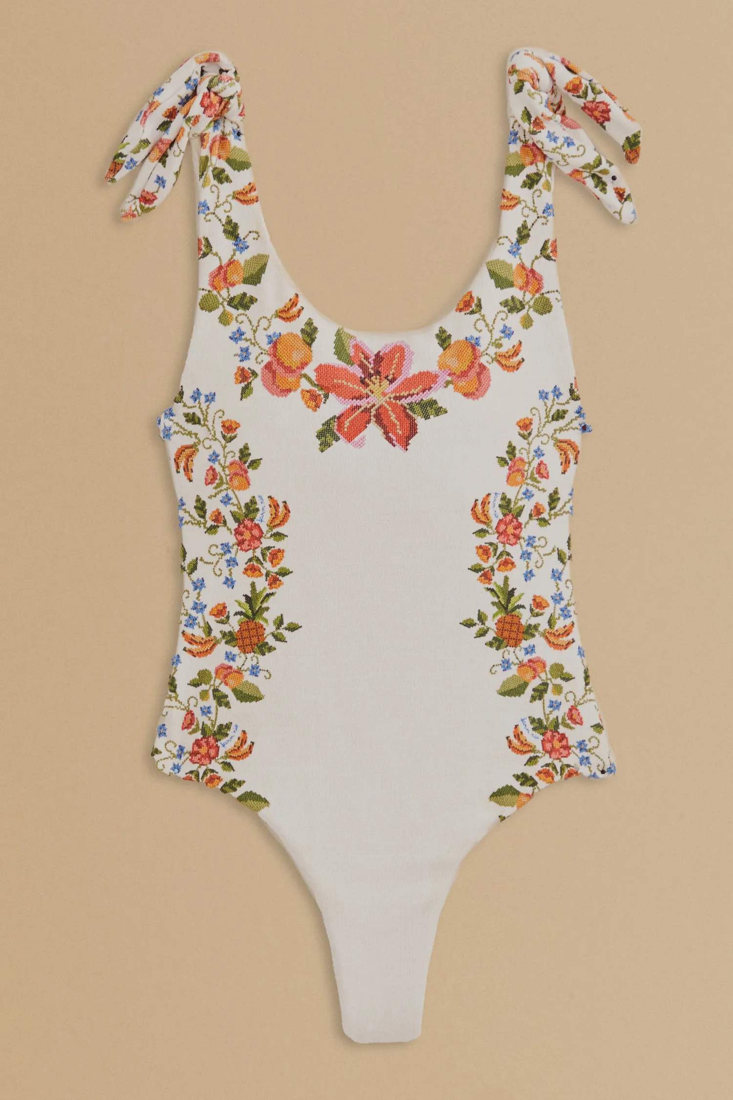 FARM Rio WHITE BANANA VITAMIN ONE PIECE SWIMSUIT
