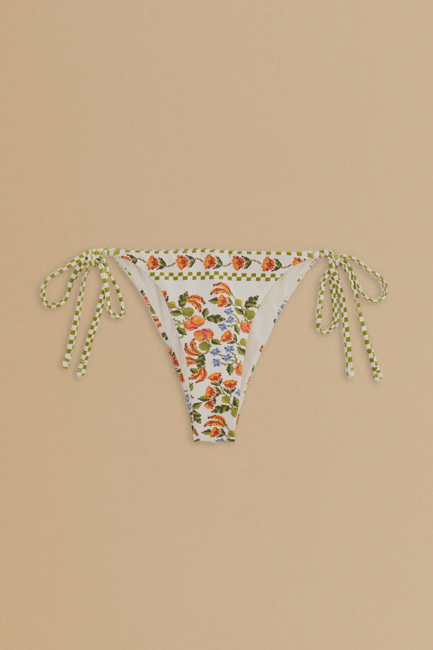 FARM Rio WHITE BANANA VITAMIN SIDE TIE BIKINI BOTTOM