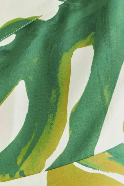 FARM Rio WHITE MONSTERA ONE SHOULDER JUMPSUIT