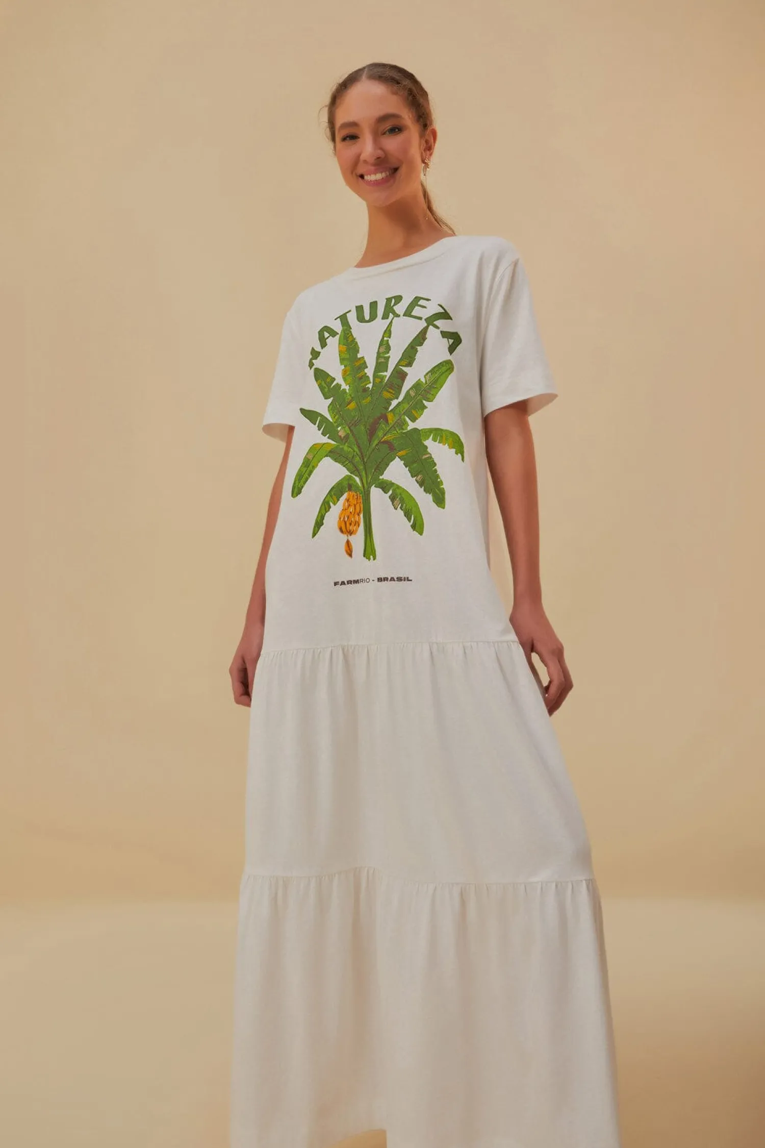 FARM Rio WHITE NATUREZA ORGANIC COTTON MAXI DRESS