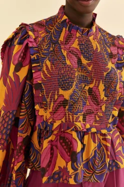 FARM Rio YELLOW FRUIT DREAM LONG SLEEVE BLOUSE